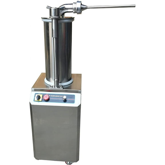 EQCOTWEA Hydraulic Automatic Sausage Filling Machine Meat  Stuffer Stainless Steel Vertical 15L 300kg/h