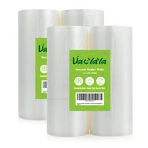 VacYaYa 4 Pack 11X50 Rolls (Total 200 feet) Food Saver Vacuum Sealer Bags Rolls ,Seal a Meal Vacuum Cleaners Seal Bags Rolls for Food