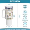thumbnail image 3 of SKYSONIC Insulated Tumblers with Lids and Straws Handles 40oz Water Bottle Indian Elephant with Tribal Travel Mug Reusable Stainless Steel Thermos Vacuum, 3 of 7