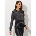thumbnail image 3 of Chaqueta De Lentejuelas Tipo Aviador Con Cremallera En La Parte Delantera Con Purpurina Brillante Para Mujer Arcoíris XS, 3 of 6