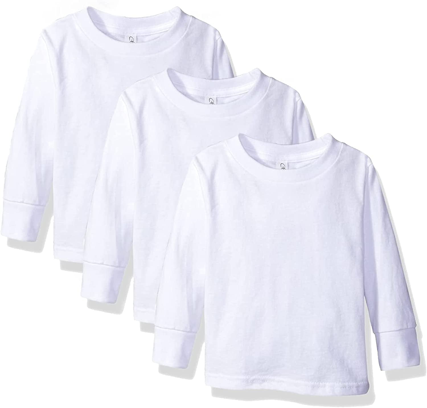 Toddler Girls Long Sleeve Basic T-Shirt, 3-Pack