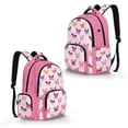 thumbnail image 5 of SCRAWLGOD Butterfly Spot Stars Print Pink School Backpack for Teens, Backpacks for Kids Students, Bookbag for Primary, Middle High School, 17 Inch Large Capacity Schoolbag, 5 of 7