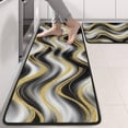 thumbnail image 2 of Kitchen Rugs Sets Of 2,Black Marble Gold Wave Pattern Anti Fatigue Kitchen Mat Rugs Non Slip Washable,Decorative Kitchen Floor Mats for Kitchen,Sink,Laundry,17"x47"+17"x47", 2 of 5