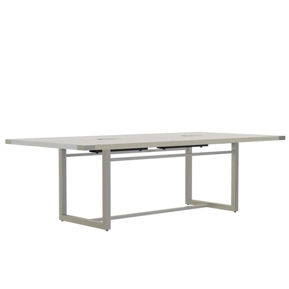 Pemberly Row Modern Conference Table Sitting Height - 8' White Ash