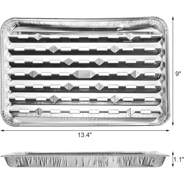 Bamboohart 30 Pack Disposable Aluminum Pans with Perforated Bottom for Air Circulation - 13. 4 x 9 x 1. 1 Inch Food Containers Aluminum Sheet Pans for Cooking Baking Heating Storing