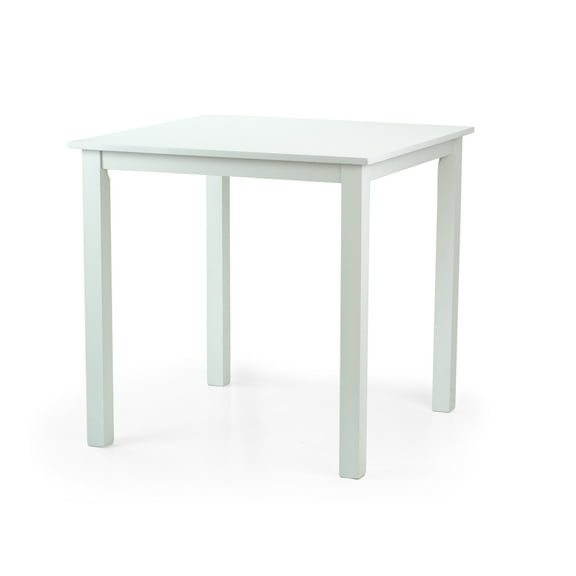 Dining Kitchen Modern Wooden Square Table in White Finish