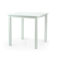 Dining Kitchen Modern Wooden Square Table in White Finish
