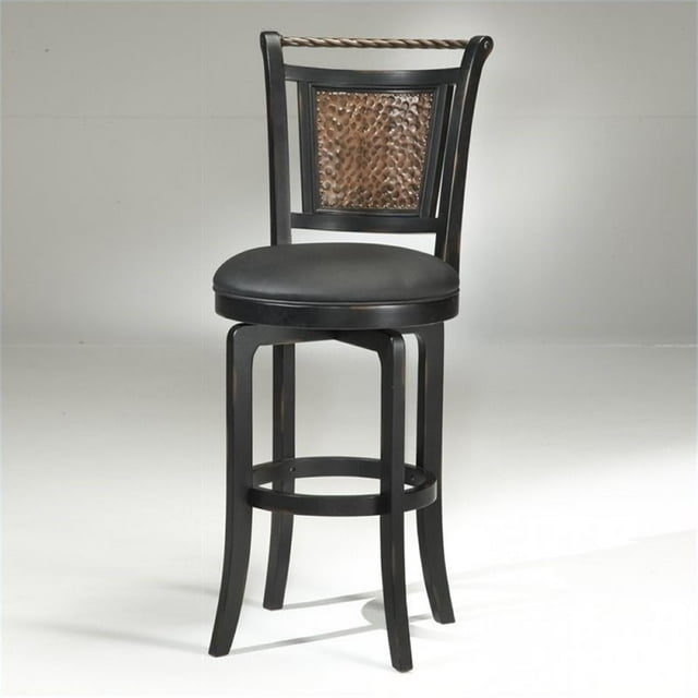 Bowery Hill 26" Swivel Counter Stool in Distressed Black