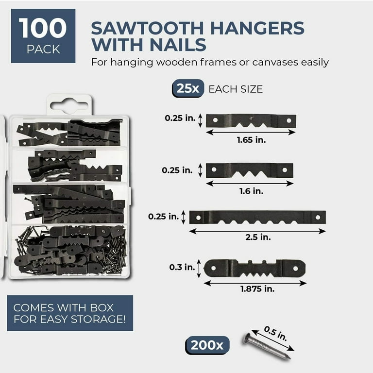 HH51 - 100 Pack - Sawtooth Hangers with Nails