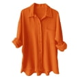 thumbnail image 2 of Womens Dressy Button Down Blouses Business Work Collared Shirts Long Sleeve Solid Color 2026 Tops, 2 of 4