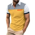 thumbnail image 2 of ZRGHAOYLQ Henley Business Casual Shirts for Men Plus Size Short Sleeve Button Up Shirt Slim Fit Striped Graphic Muscle Tshirts Big and Tall Collared Pullover with Chest Pockets, 2 of 9