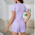 thumbnail image 5 of Tnhcen Women's Fashion Spot Print Pajama Set Ruffle Sleeves Top and Short Pjs Set Soft 2 Piece Loungewear Set S-XL, 5 of 8