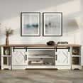thumbnail image 2 of WAMPAT Modern Farmhouse 3 in 1 TV Stand for 85" TV, Wood Entertainment Center with Sliding Barn Door & Open Storage for Living Room, Antique White, 2 of 7