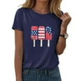 thumbnail image 2 of ORT American Flag Shirts Short Sleeve Women USA Flag Stars Stripes Graphic Blouse Patriotic Shirt 4th of July T Shirt Summer Tops Tee(Z3-Navy,3XL), 2 of 5