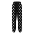 thumbnail image 4 of FRSASU Pants for Women Fashion Casual Polka Dot Printing High Waisted Drawstring Loose Ankle Pants Black S(S), 4 of 5