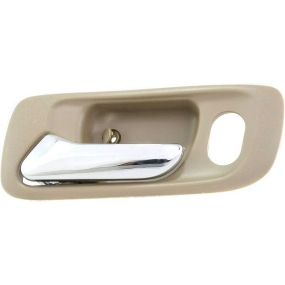 Interior Door Handle Compatible with 1998-2002 Honda Accord Front, Driver Side Beige bezel with chrome lever