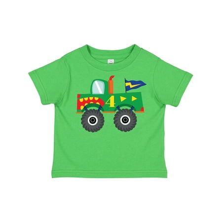

Inktastic 4th Birthday Monster Truck Gift Toddler Boy Girl T-Shirt