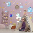 thumbnail image 2 of Adhesivos de pared Robmoda, diseño de unicornio que brilla en la oscuridad, 206 unidades, para niños, 2 of 9