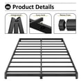 thumbnail image 6 of Bedofmine Queen Bed Frame 4 Inch Low Metal Platform with No Box Spring, Rounded Legs, Black, 6 of 9