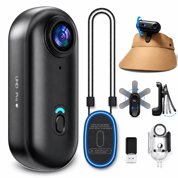 4K Mini Body Camera 32GB, EIS Motorcycle POV Action Camera, 150° Wide Angle, WiFi App Live View