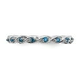 thumbnail image 4 of 925 Sterling Silver Stackable Expressions Blue Topaz Ring Size: 9; for Adults and Teens; for Women and Men, 4 of 5