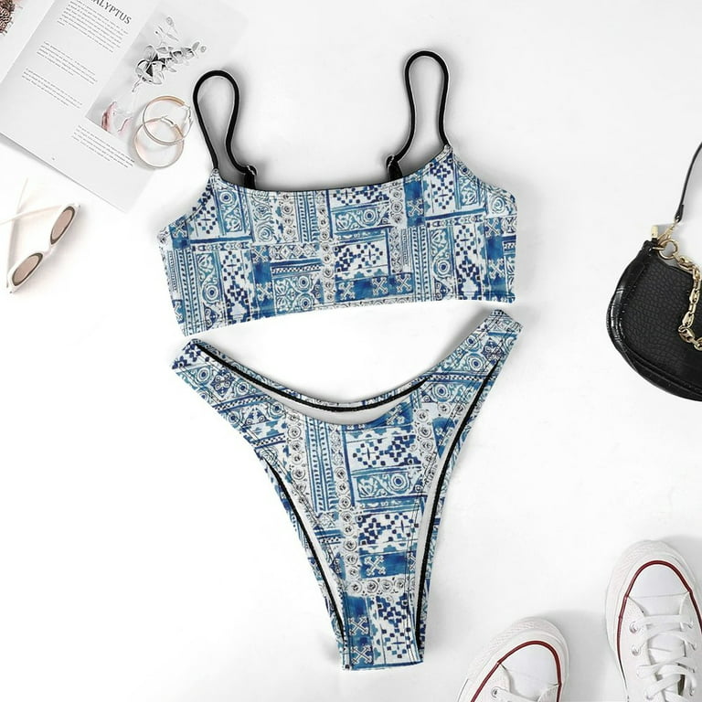 Fashion (8378-blue)Summer Women Bikini Swimwear Women Loose Size