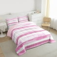 thumbnail image 3 of Homewish Painting Graffiti Bedding Comforter Set,Minimalist Stripes Lines Twin Comforter Sets,Pink White Bedding Set For Girl Boys,Super Cozy Room Decor Reversible,2pcs, 3 of 8