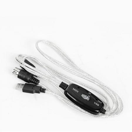 2m Keyboard to PC Adapter MIDI 5-Pin to USB Music Recording Converter Interface