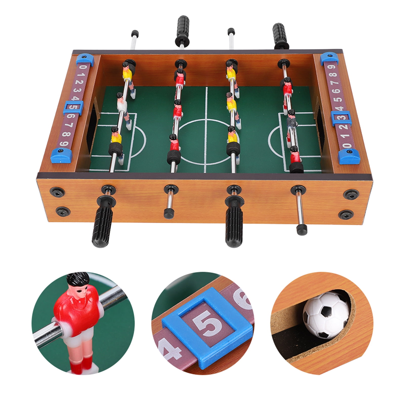 Rupoun Tabletop Foosball Table Soccerball Sports Gift Indoor Game For Party Kids And Family Play Toys Wooden Mini Football Game 13.6 inches / 34.5 cm