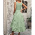 thumbnail image 2 of SWSMCLT Women's Autumn Dresses Billowy Dress Empire Waist Breathable Sundress Calf Length Comfy Casual Green Medium, 2 of 5