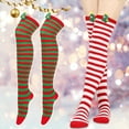 thumbnail image 3 of 2Pairs Christmas Stockings Knee High Christmas Socks for Women - Funny Novelty Holiday Long Socks for Ladies, 3 of 7