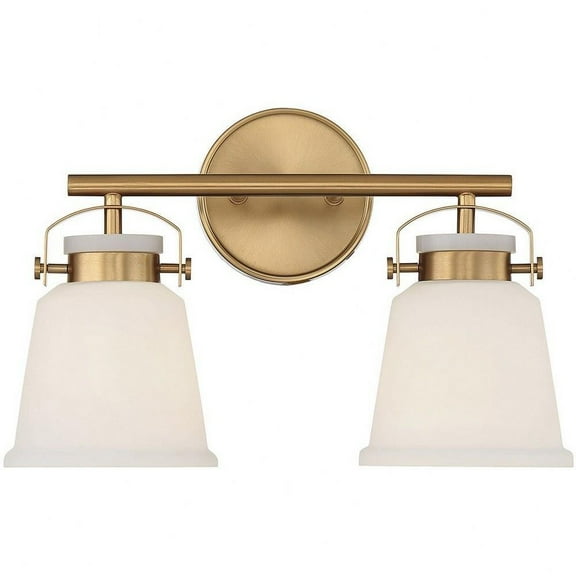 2 Light Vanity Light in Transitional Style-10.5 inches Tall and 16 inches Wide-Warm Brass Finish Bailey Street Home 159-Bel-4636338