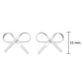 thumbnail image 4 of Dazzling Ladies' Bow Tie Ribbon Sterling Silver Stud Earrings, 4 of 5