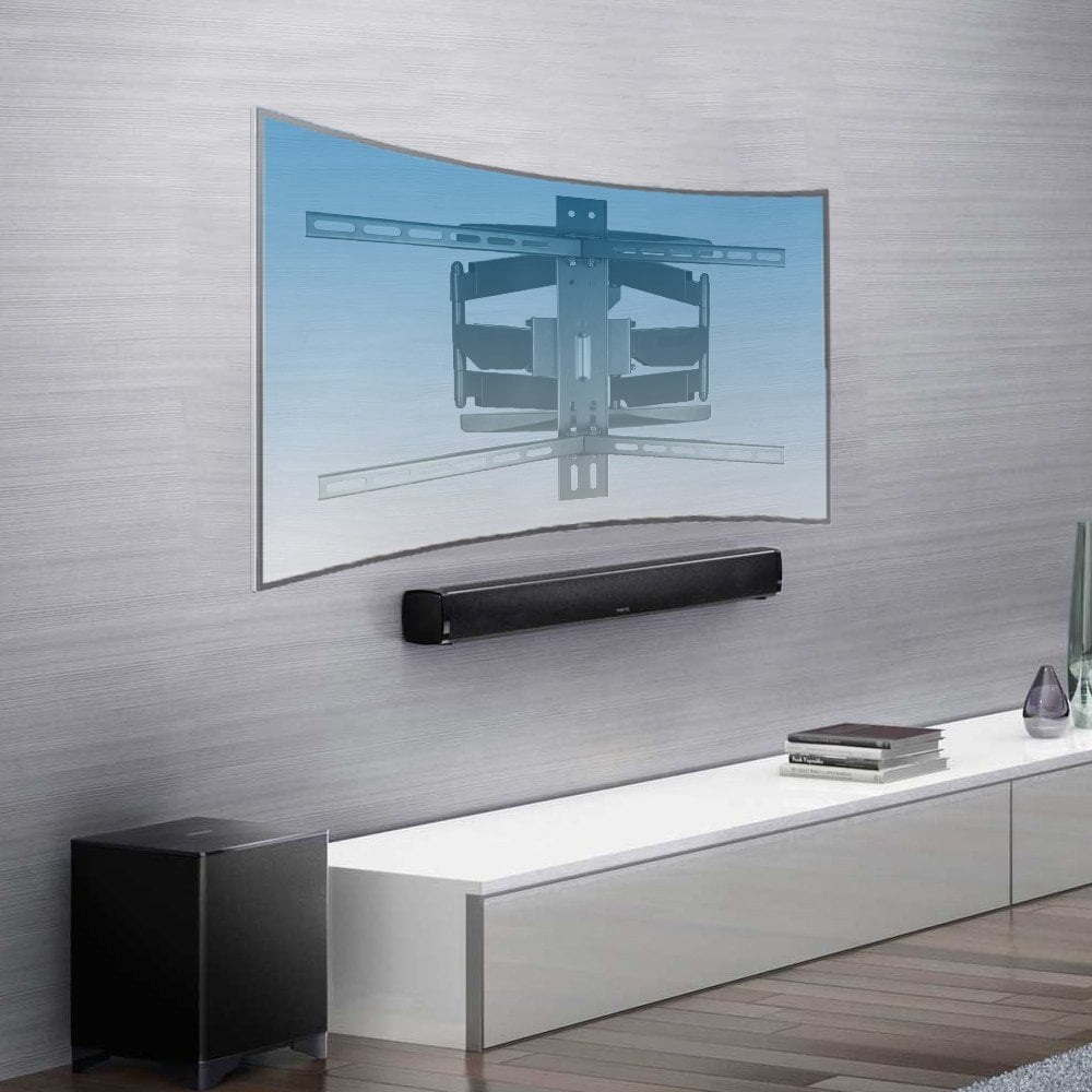 "Koramzi Full Motion TV Wall Mount for Curved & Flat TVs, Fits 32 to 80"", 600X400 VESA, Includes HDMI Cable"