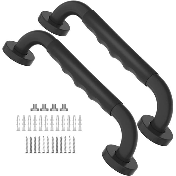 ZUEXT Heavy-Duty Anti-Slip Wall Mount Bathroom Grab Bar, Oil Rubbed Black, 12" (2 Pack
