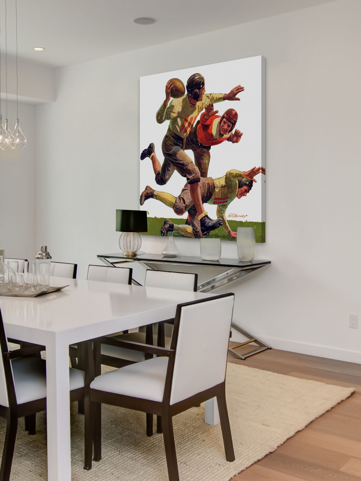 Marmont Hill Quarterback Pass by Maurice Bower Painting Print on Canvas