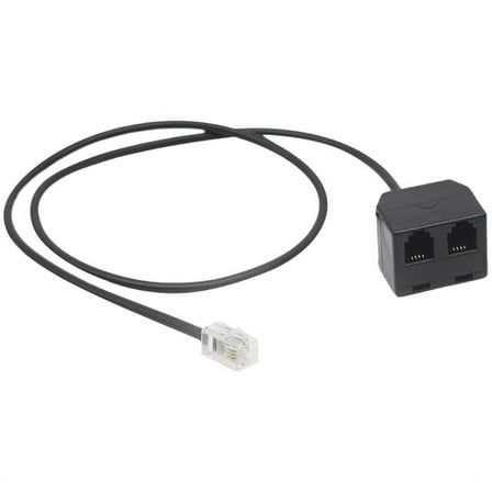 Durable RJ9 Adapter Splitter Cord Dual 2 Female To 1 Male RJ9 4P4C Extension Cable Black Extension Cable for Telephone