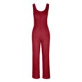 thumbnail image 3 of AherBiu Womens Ribbed Jumpsuits Sleeveless Square Neck Comfy Suspenders Slim Stretchy Rompers, 3 of 7