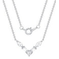 thumbnail image 4 of Fine Silver Plated Double Necklace Set with Simulated Diamonds Adult, 4 of 5