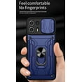 thumbnail image 3 of Heavy Duty Protection Case for Xiaomi Mi 11 Lite, Magnetic Ring Kickstand Slide Camera with Card Holder Phone Cover for Xiaomi Mi 11 Lite      Blue, 3 of 9