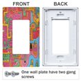 thumbnail image 3 of Yayeee Rocker Switch Wall Plate 3-Gang 6.5"x4.6" Home Decorative Outlet Cover, Art City, 3 of 6