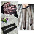 thumbnail image 4 of Ruanlalo Stockings Solid Color Fishnet Nylon Fashion Women Hollow Knee High Socks for Party, 4 of 6