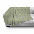 thumbnail image 2 of Yellow Bird Soft Flannel Fleece Throw Blanket, Cartoon of Baby Chicken Petals Polka Dots, Cozy Plush for Indoor and Outdoor Use, 70" x 90", Pale Seafoam Mustard, by Ambesonne, 2 of 5
