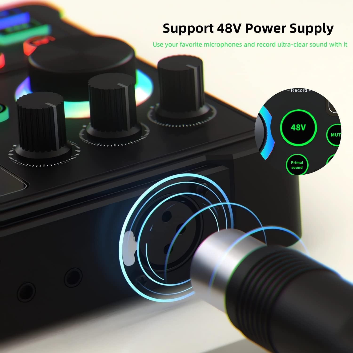Upgraded Podcast Equipment Bundle with 48V XLR Microphone, Voice Changer & Adjustable Stand for Streaming Gaming