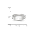 thumbnail image 3 of Diamond2Deal 14k White Gold 4mm Lightweight Milgrain Half Round Wedding Band Ring for Women Size 8, 3 of 6