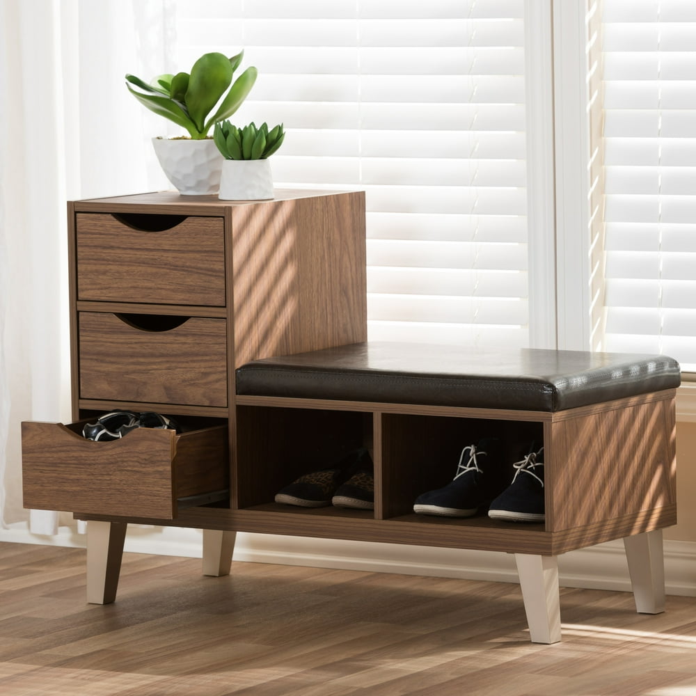 Baxton Studio Arielle Modern and Contemporary Walnut Brown Wood 3