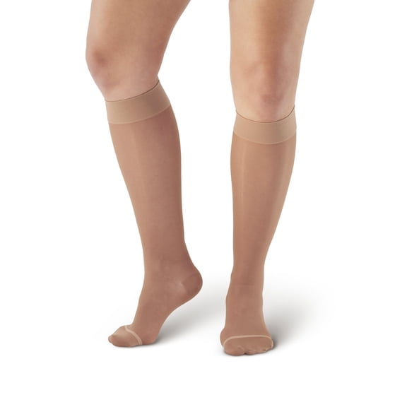 Ames Walker AW 16 Sheer Support Knee Highs 15-20 mmHg Nude M