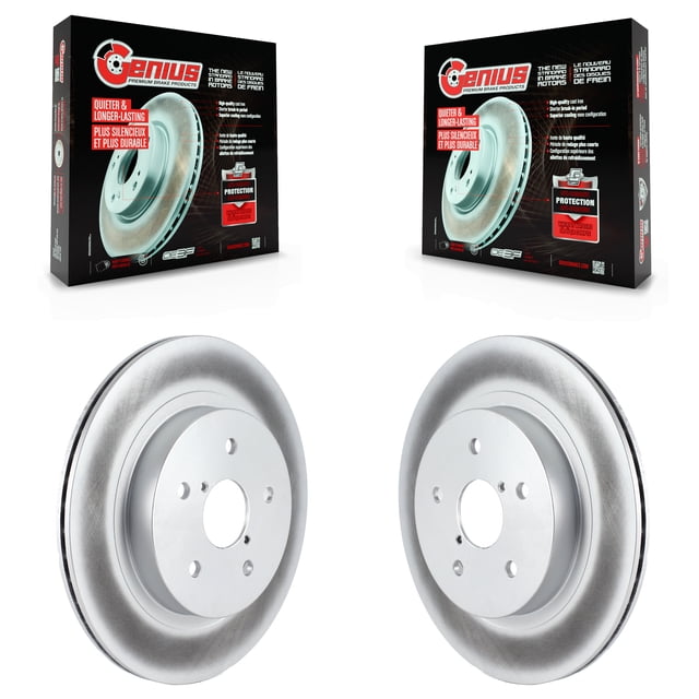 Genius Rear Coated Disc Brake Rotors Pair for Car Subaru Outback WRX Legacy KG-100670