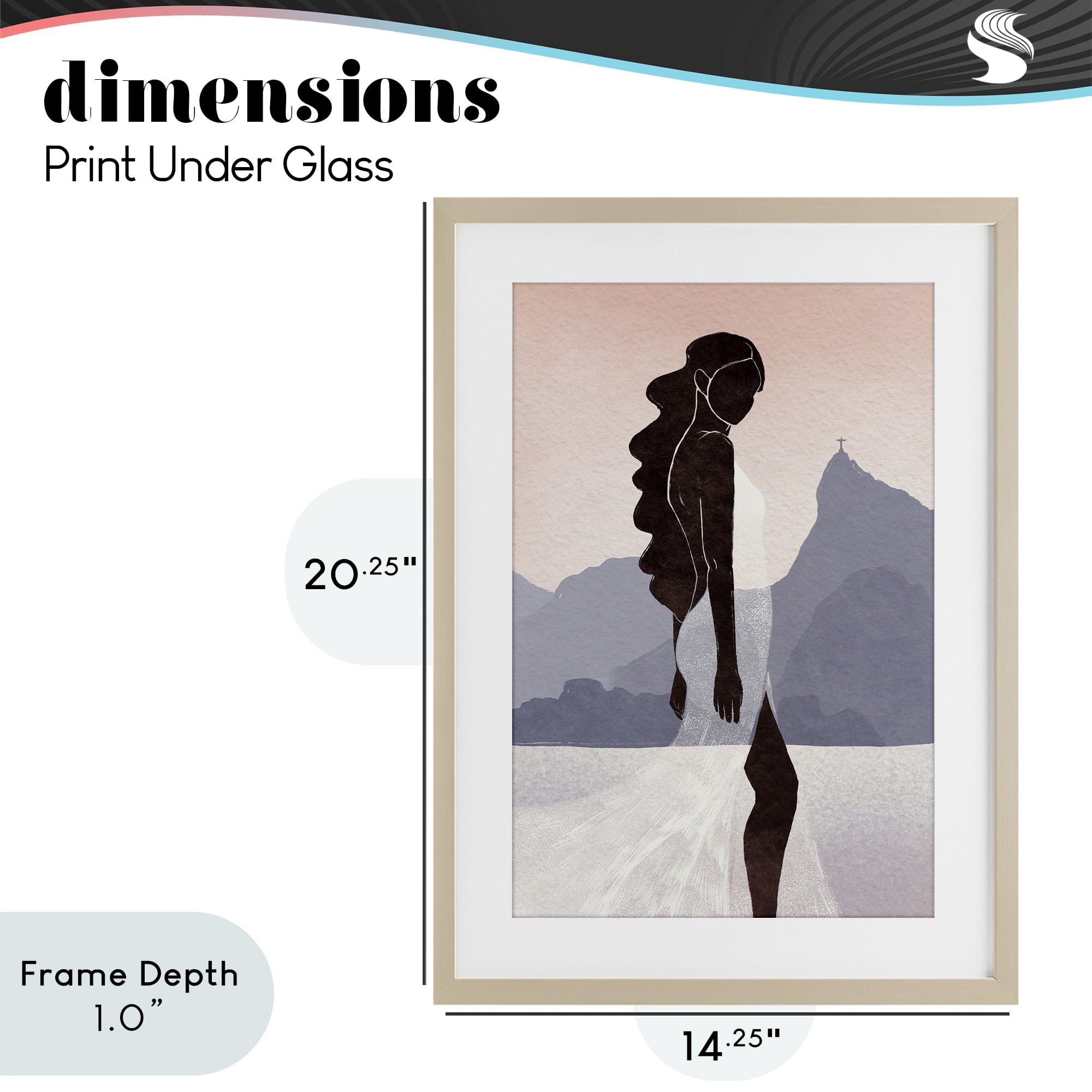 Stupell Industries Garota Silhouette Portrait Birch Framed Print Under Glass, design by Yuyu Pont