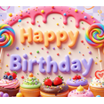 thumbnail image 3 of Decorative Design Happy Birthday Banner Colorful Theme Birthday Party Donut Decoration for Kids Party Event Celebration Decoration, 3 of 6